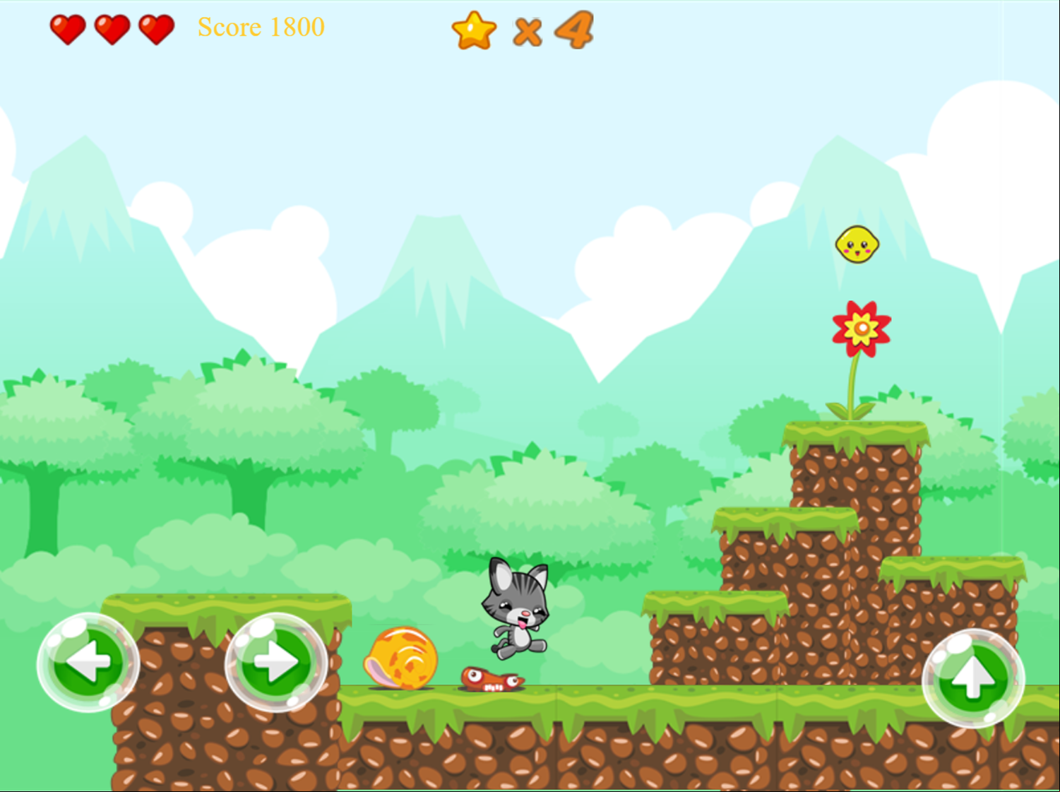 Happy Cat Adventure Game Level Play Screenshot.
