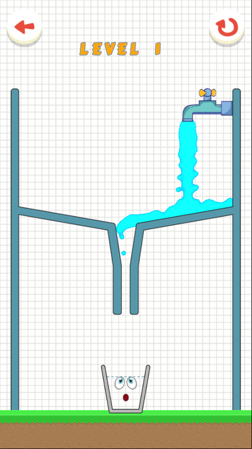 Happy Cups Game Level Play Screenshot.