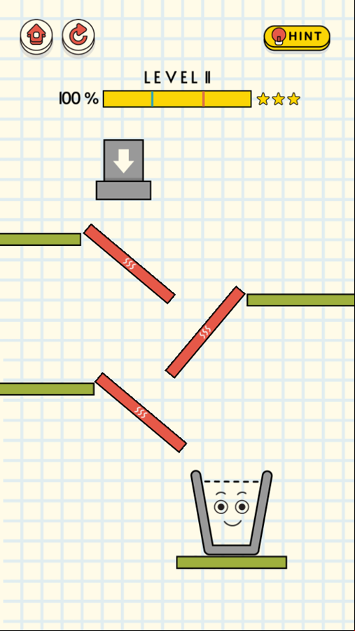 Happy Filled Glass 2 Game Level Progress Screenshot.