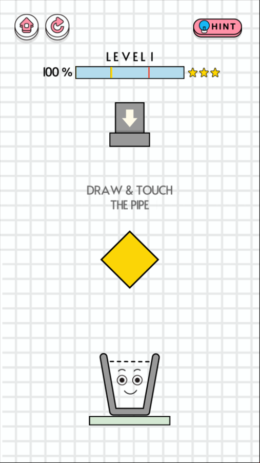 Happy Filled Glass 3 Game Instructions Screen Screenshot.
