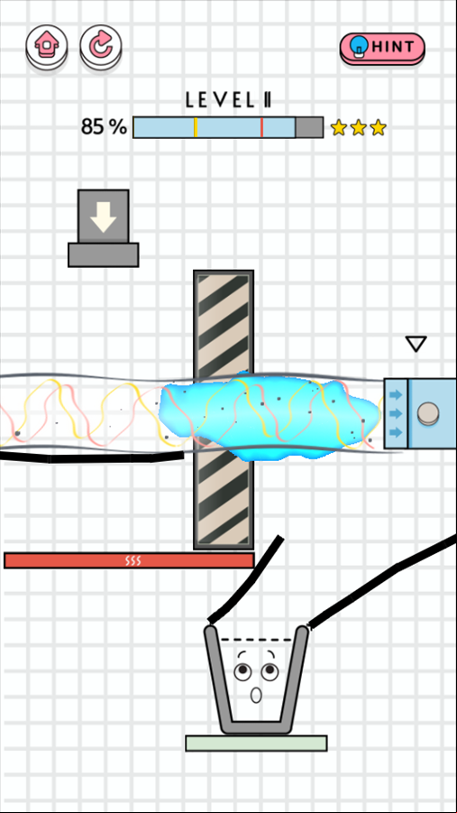 Happy Filled Glass 3 Game Level With a Plasma Vacuum Screenshot.