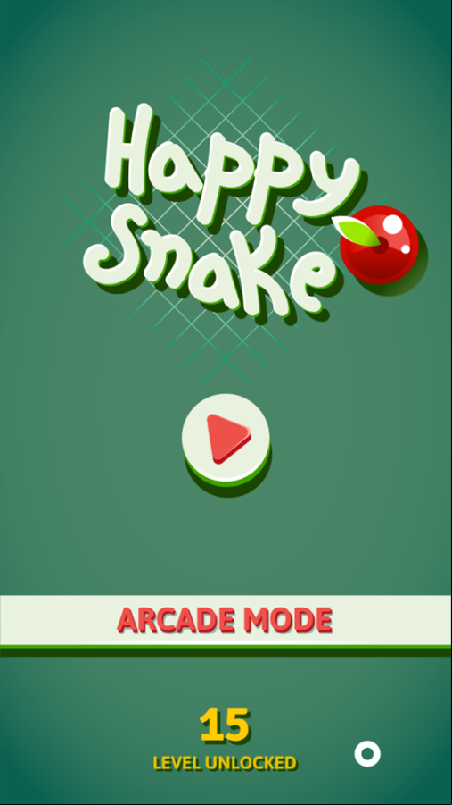 Happy Snake Game Welcome Screen Screenshot.