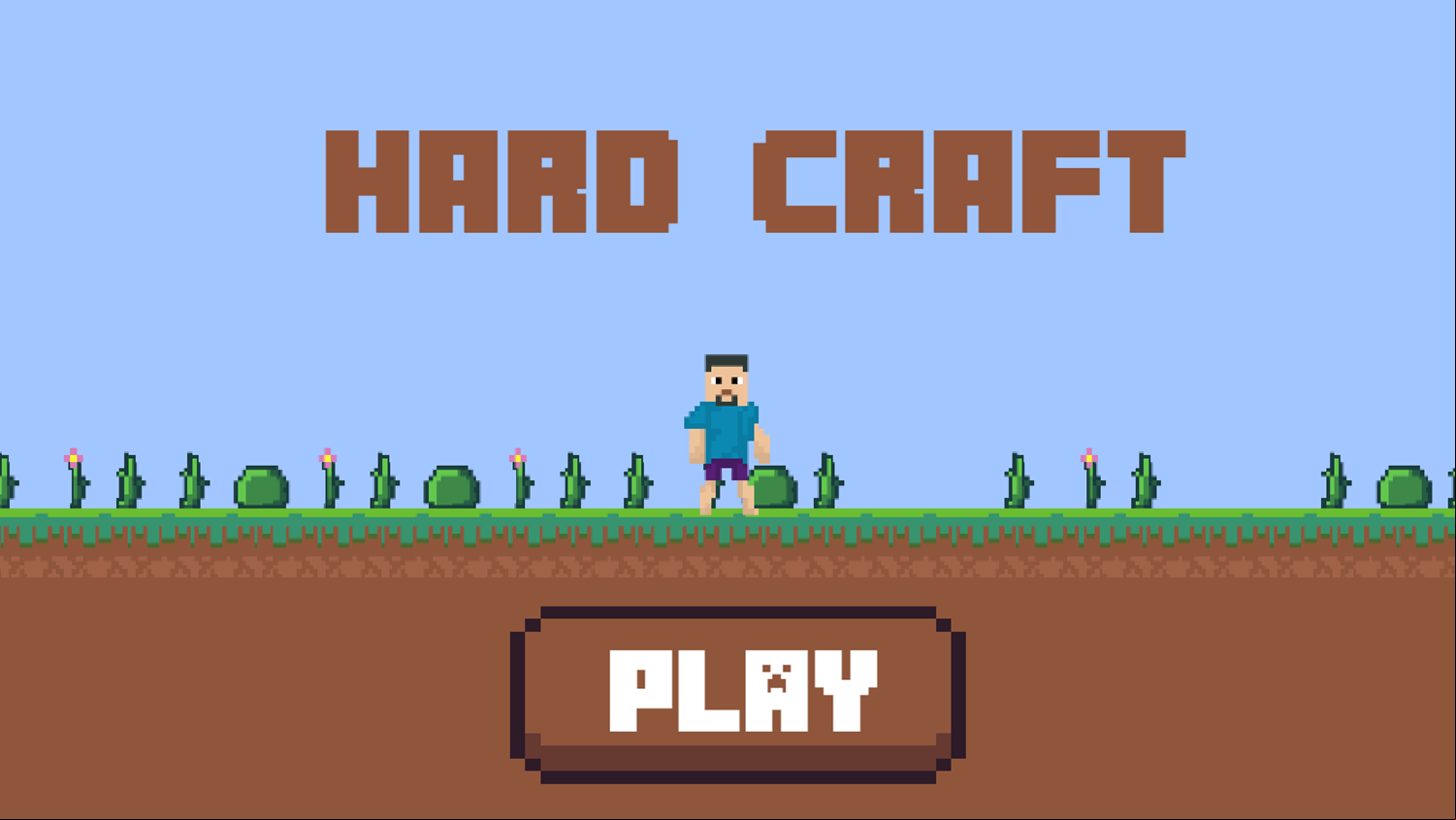 Hard Craft Game Welcome Screen Screenshot.