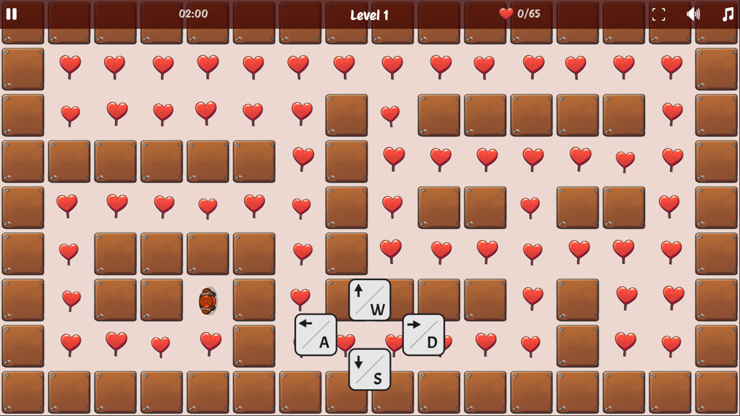 Heartscape Hero Game Level Start Screenshot.
