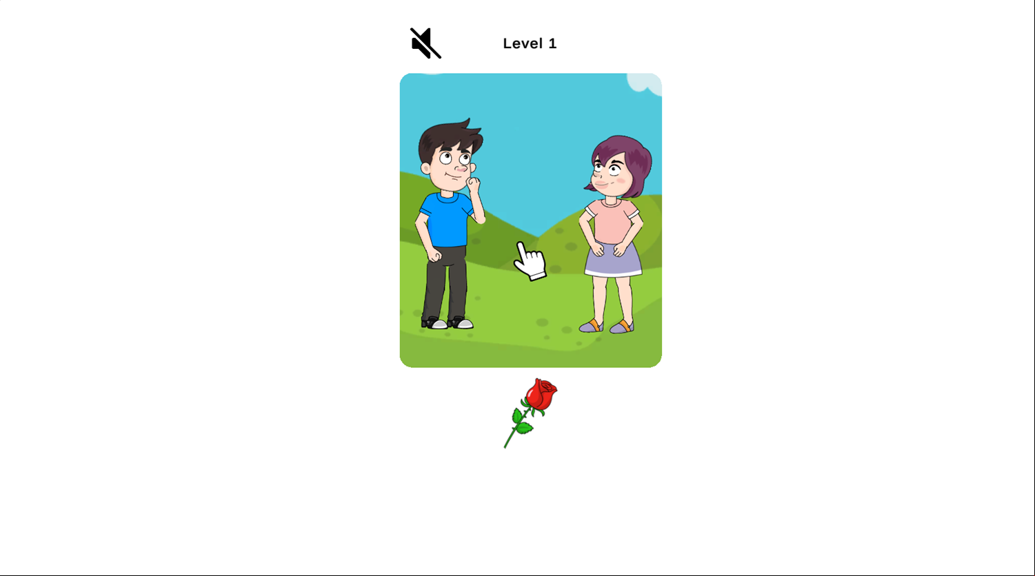 Help The Couple Game Welcome Screen Screenshot.