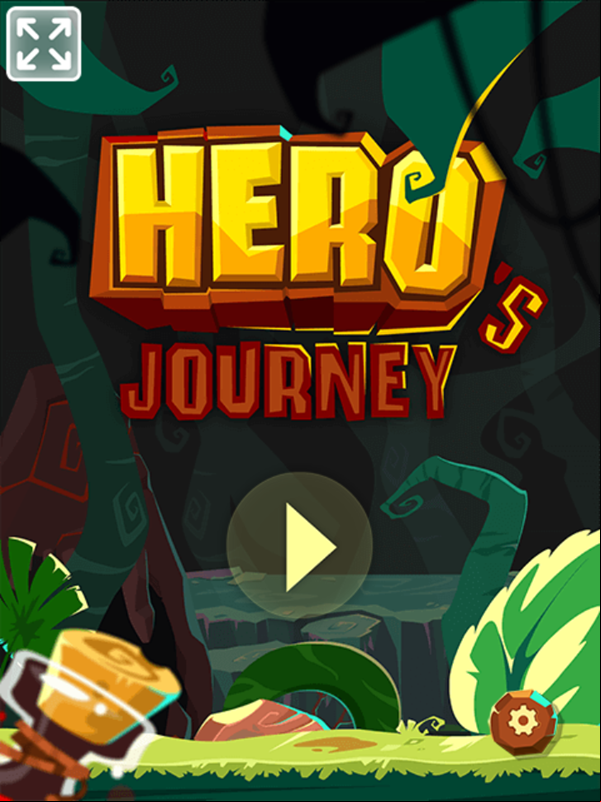 Hero's Journey Game Welcome Screen Screenshot.