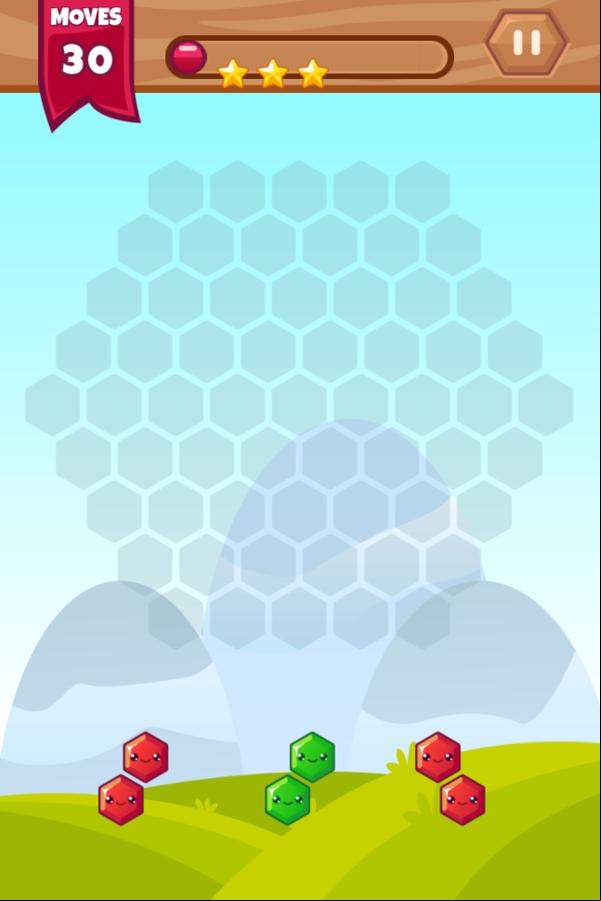 Hexa Blocks Game Level Start Screenshot.