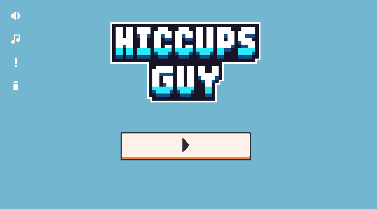 Hiccups Guy Game Welcome Screen Screenshot.
