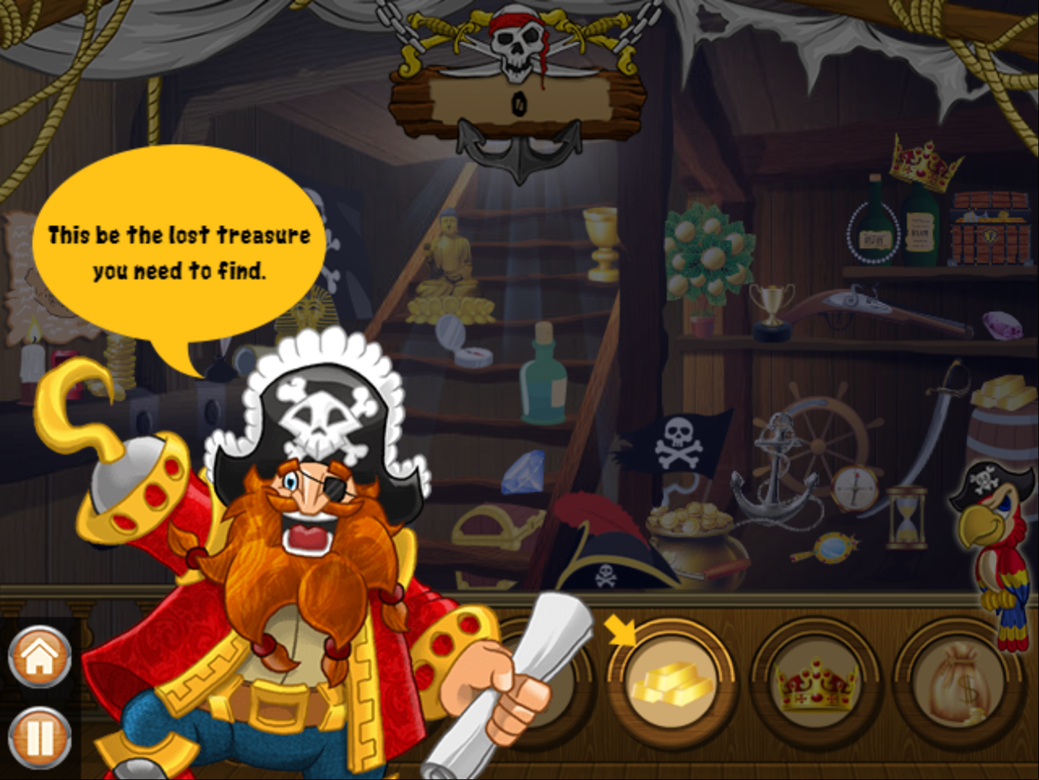 Hidden Objects Pirate Adventures Game How To Play Screenshot.