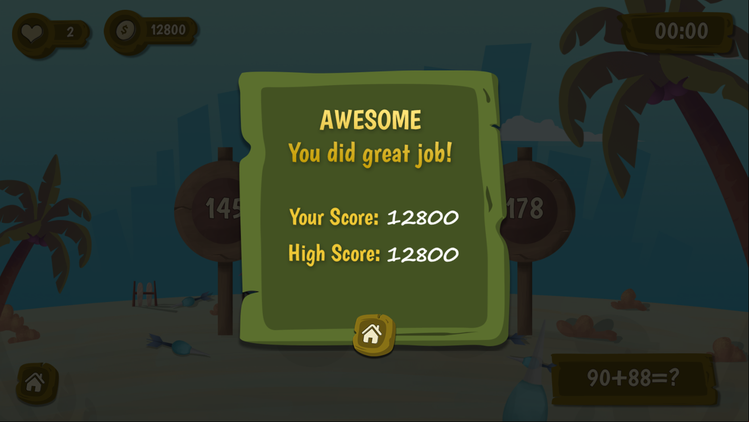 Hit The Dart Game Score Screenshot.