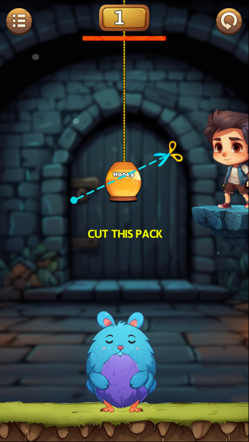 Honey Catcher Game Level Start Screenshot.