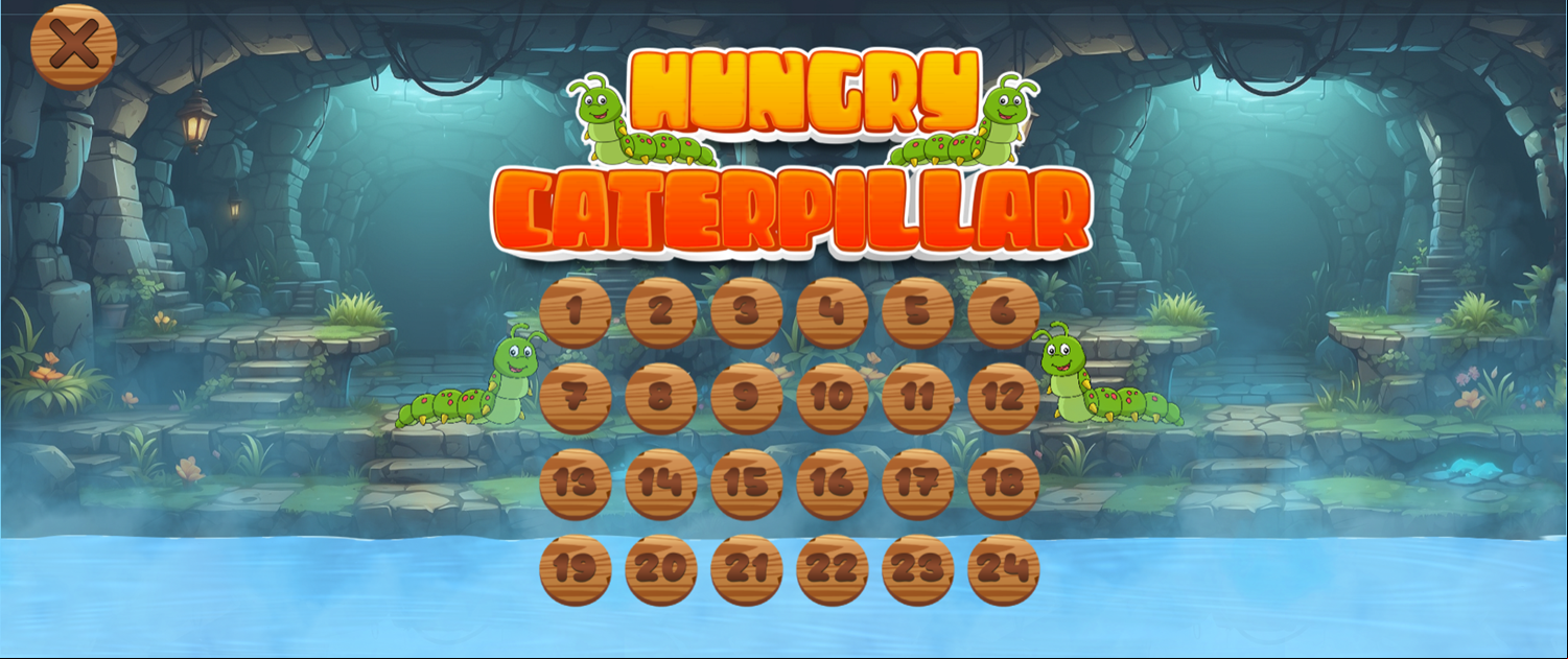 Hungry Caterpillar Game Level Select Screen Screenshot.