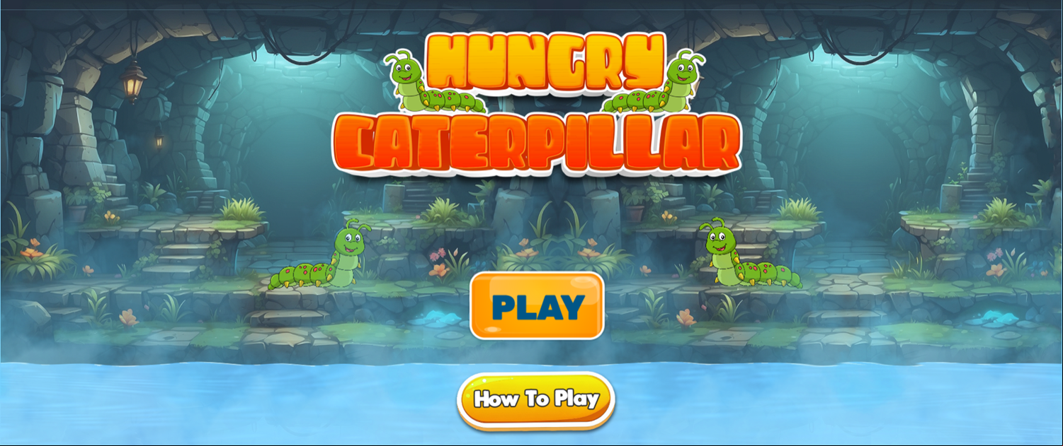 Hungry Caterpillar Game Welcome Screen Screenshot.