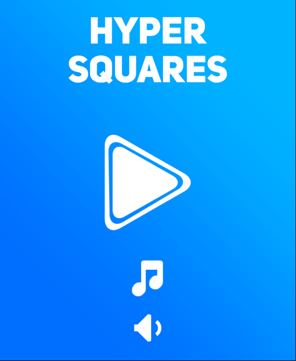 Hyper Squares Game Welcome Screen Screenshot.