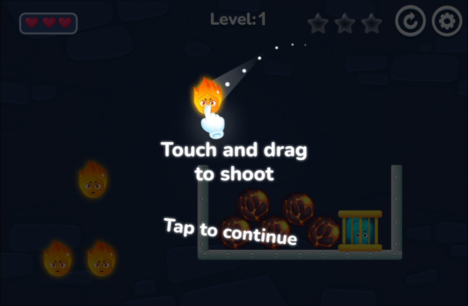 Ice Girl Rescue Game How to Play Screen Screenshot.