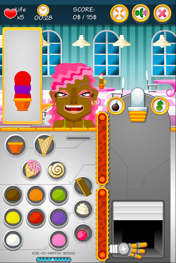 Ice O Matik Game Start Screenshot.