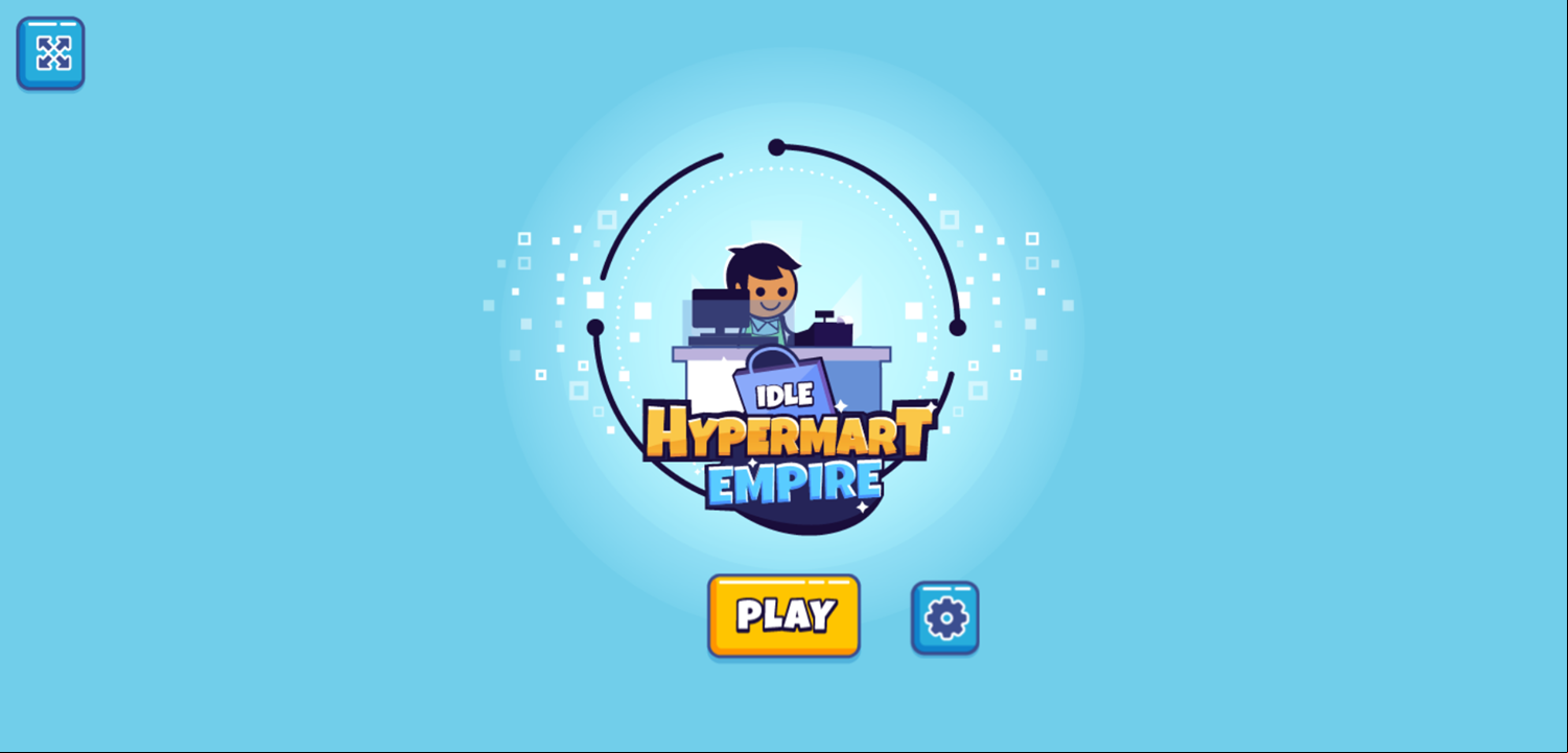 Idle Hypermart Empire Game Welcome Screen Screenshot.