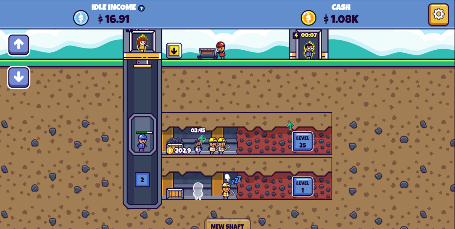 Idle Mining Empire Game Second Mineshaft Unlocked Screenshot.