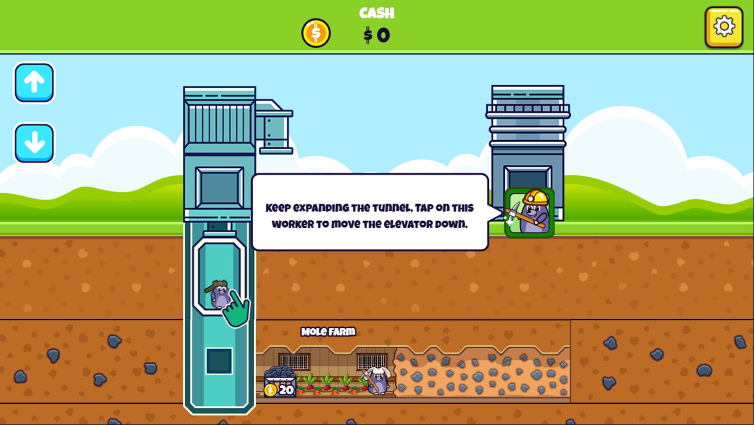 Idle Mole Empire Game How To Move Elevator Screenshot.