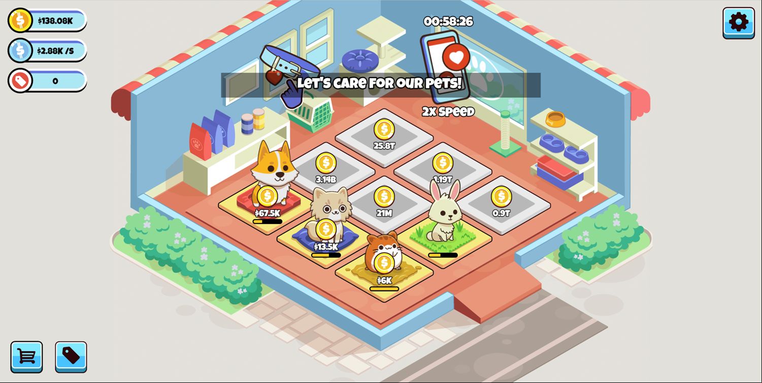 Idle Pet Business Game Let's Care for Our Pets Screenshot.