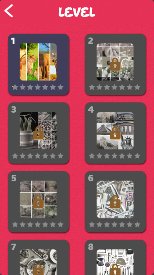 Images Detective Game Level Select Screenshot.