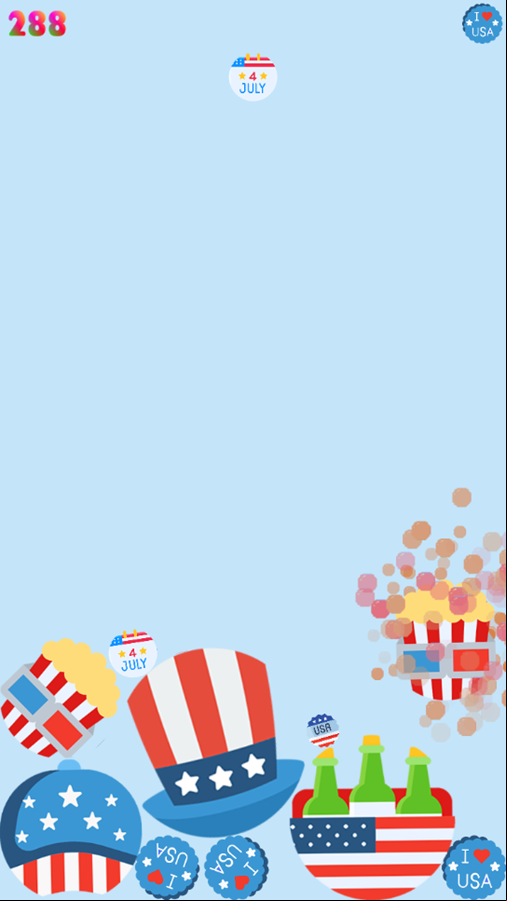 Independence Day Suika Game Play Screenshot.