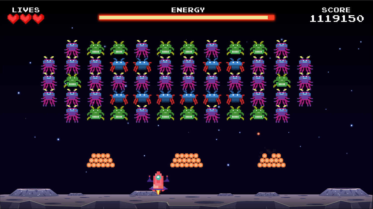 Invaders War Game Final Level Screenshot.