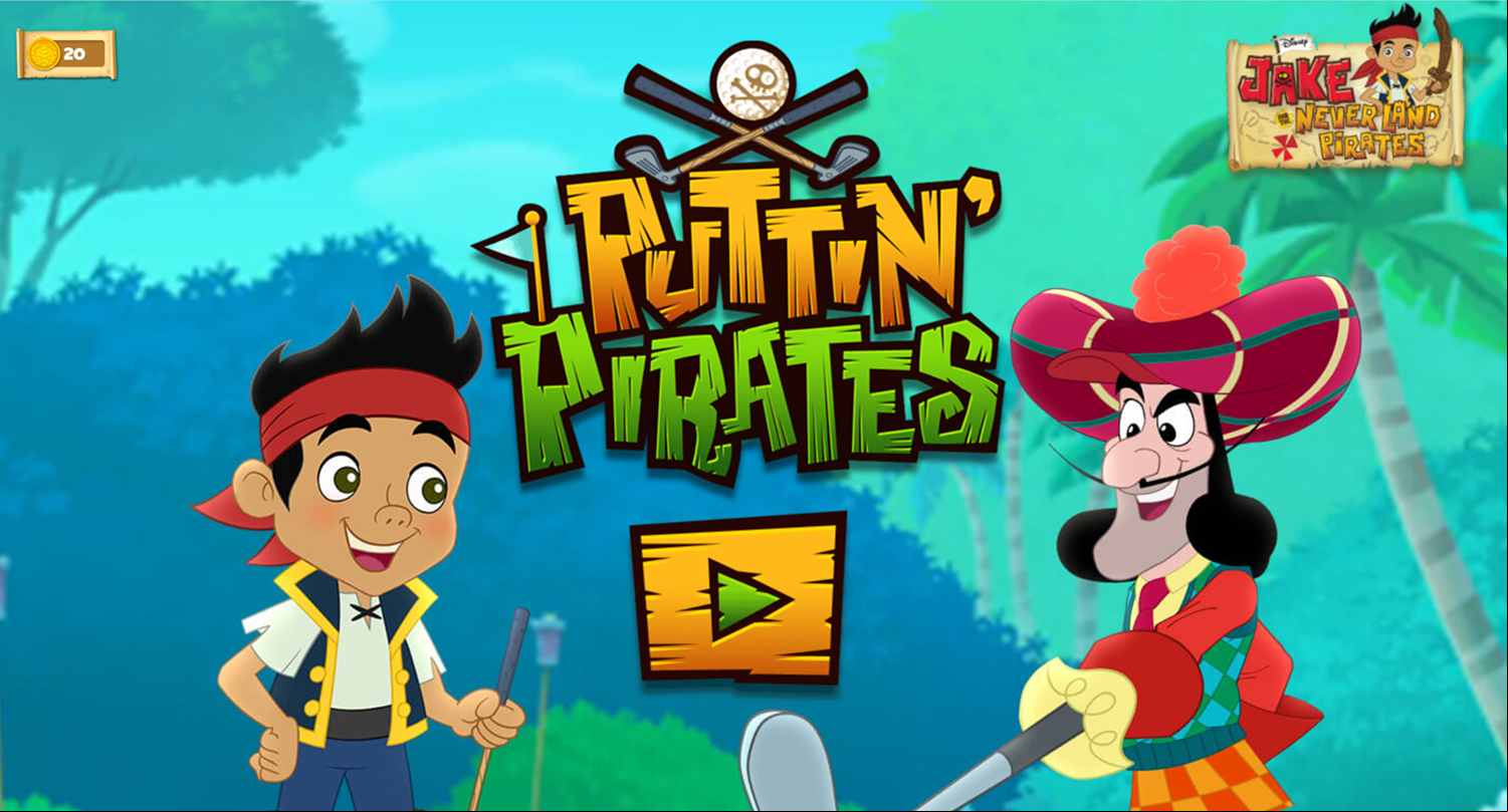 Jake & the Neverland Pirates Puttin Pirates Game Welcome Screen Screenshot.