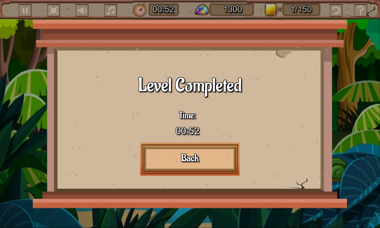 Jewel Mahjongg Game Level Completed Screenshot.