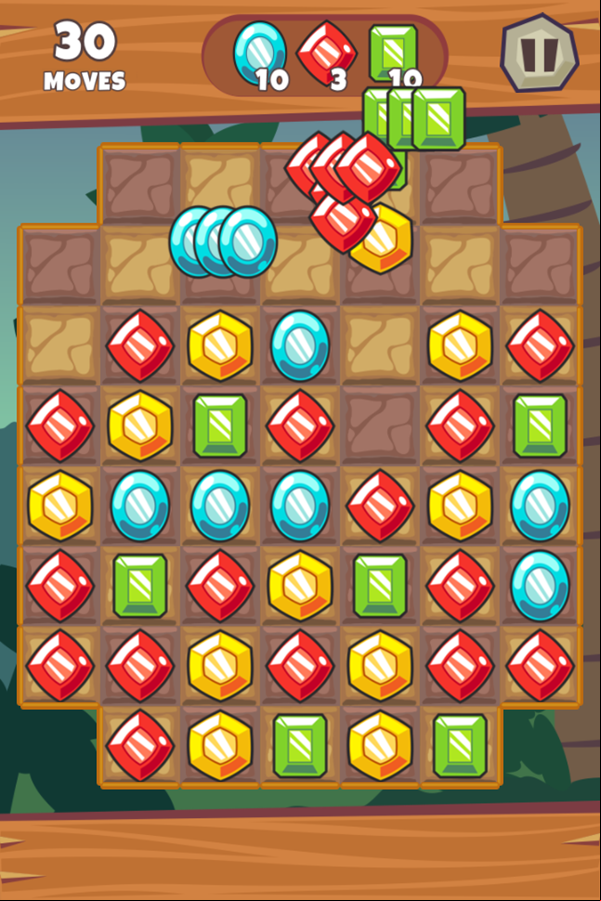 Jewel Match Game Level Play Screenshot.