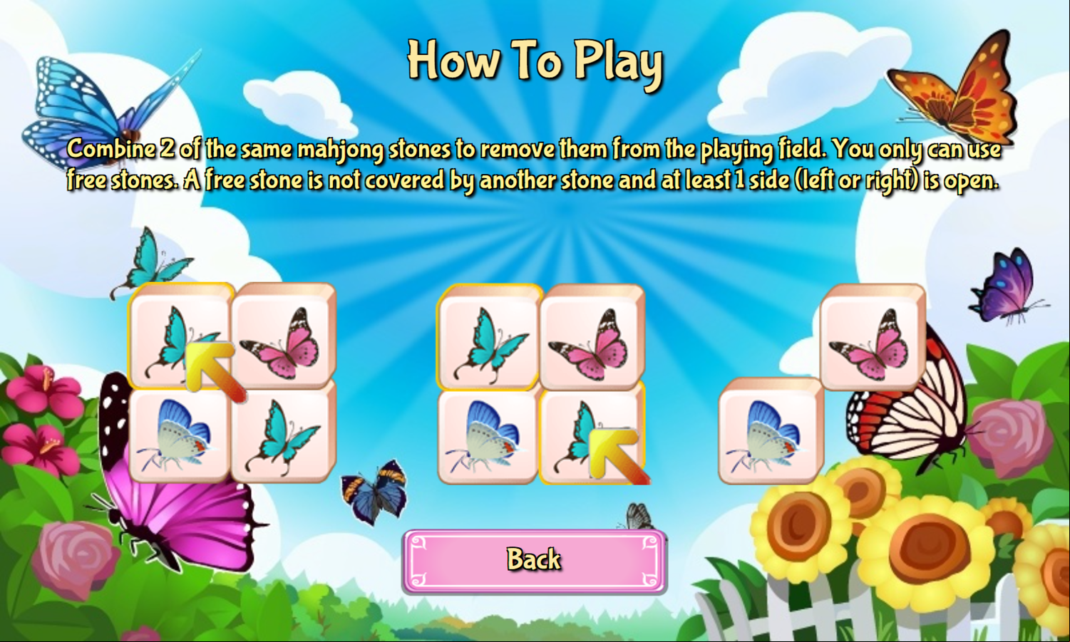 Jolly Jong Butterfly Game How To Play Screenshot.