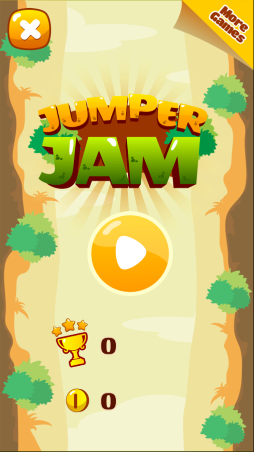 Jumper Jam Game Welcome Screen Screenshot.