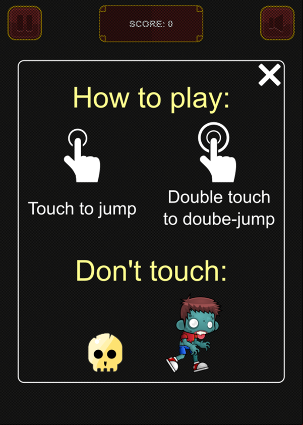 Jumping Over Zombies Game How To Play Screenshot.