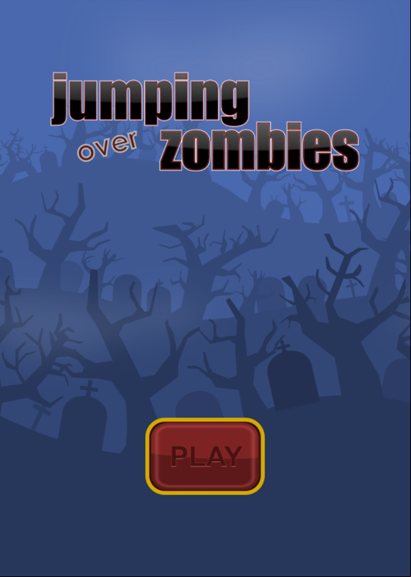 Jumping Over Zombies Game Welcome Screen Screenshot.