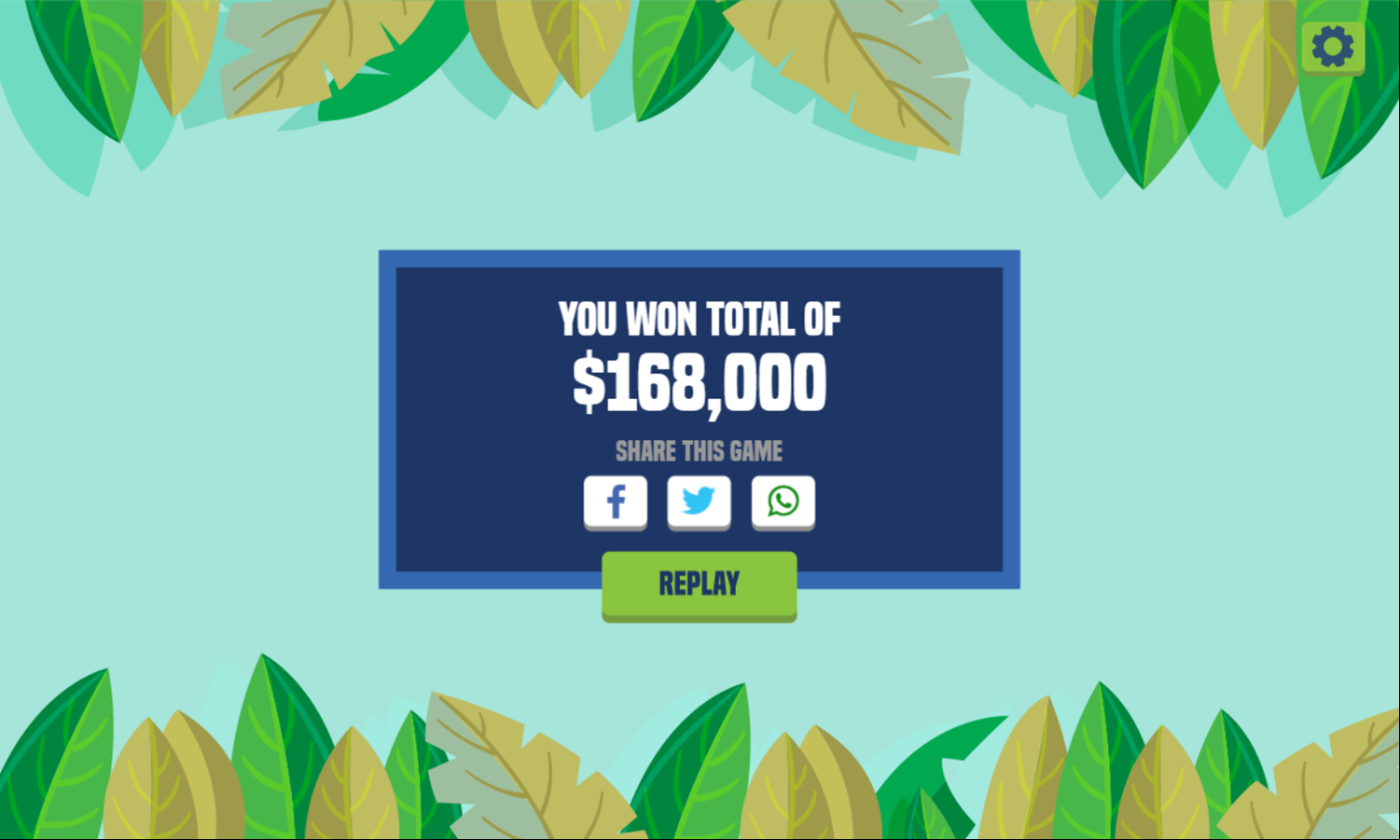 Jungle Scratch Game Total Win Screenshot.