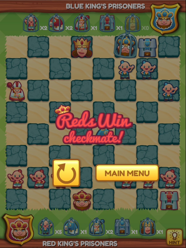 Junior Chess Red Wins Checkmate Screenshot.