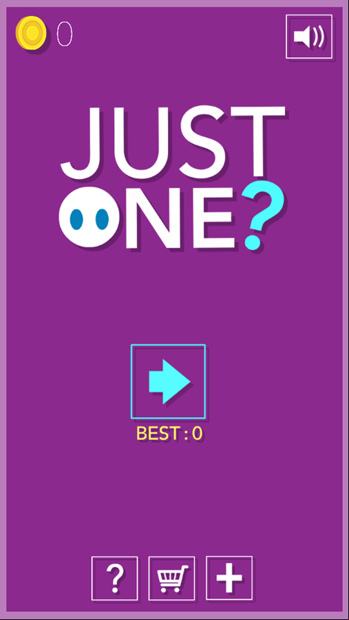 Just One Game Welcome Screen Screenshot.