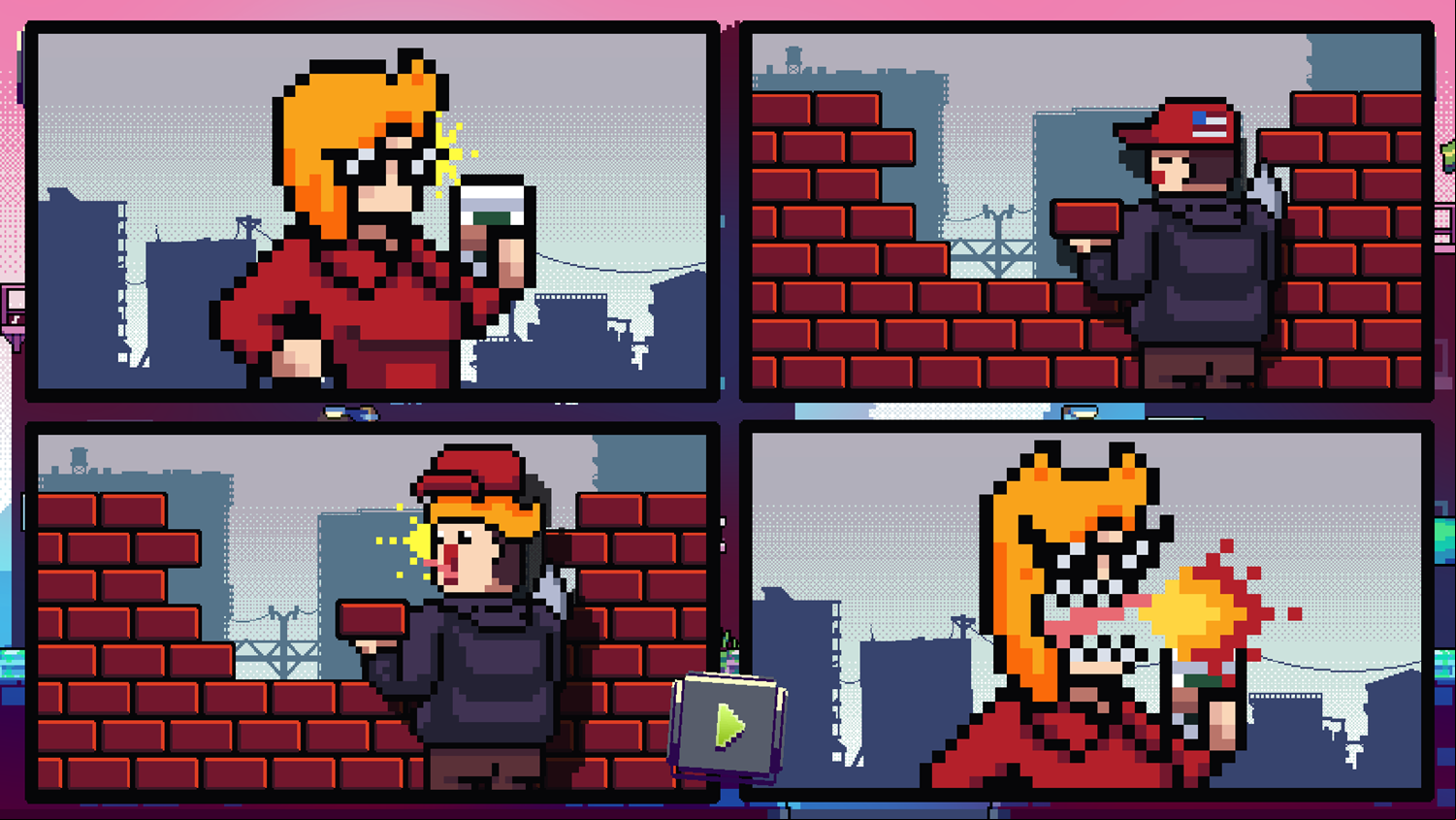 Karen Woke in San Francisco Game Build The Wall Comic Screen Screenshot.