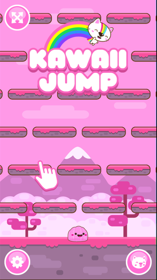 Kawaii Jump Game Welcome Screen Screenshot.