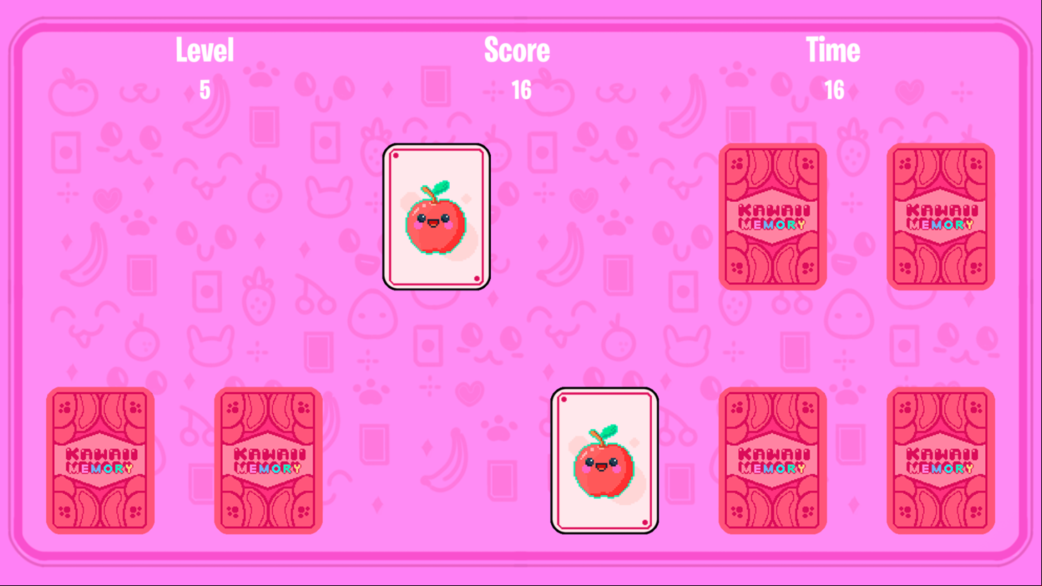 Kawaii Memory Pixel Game Play Screenshot.