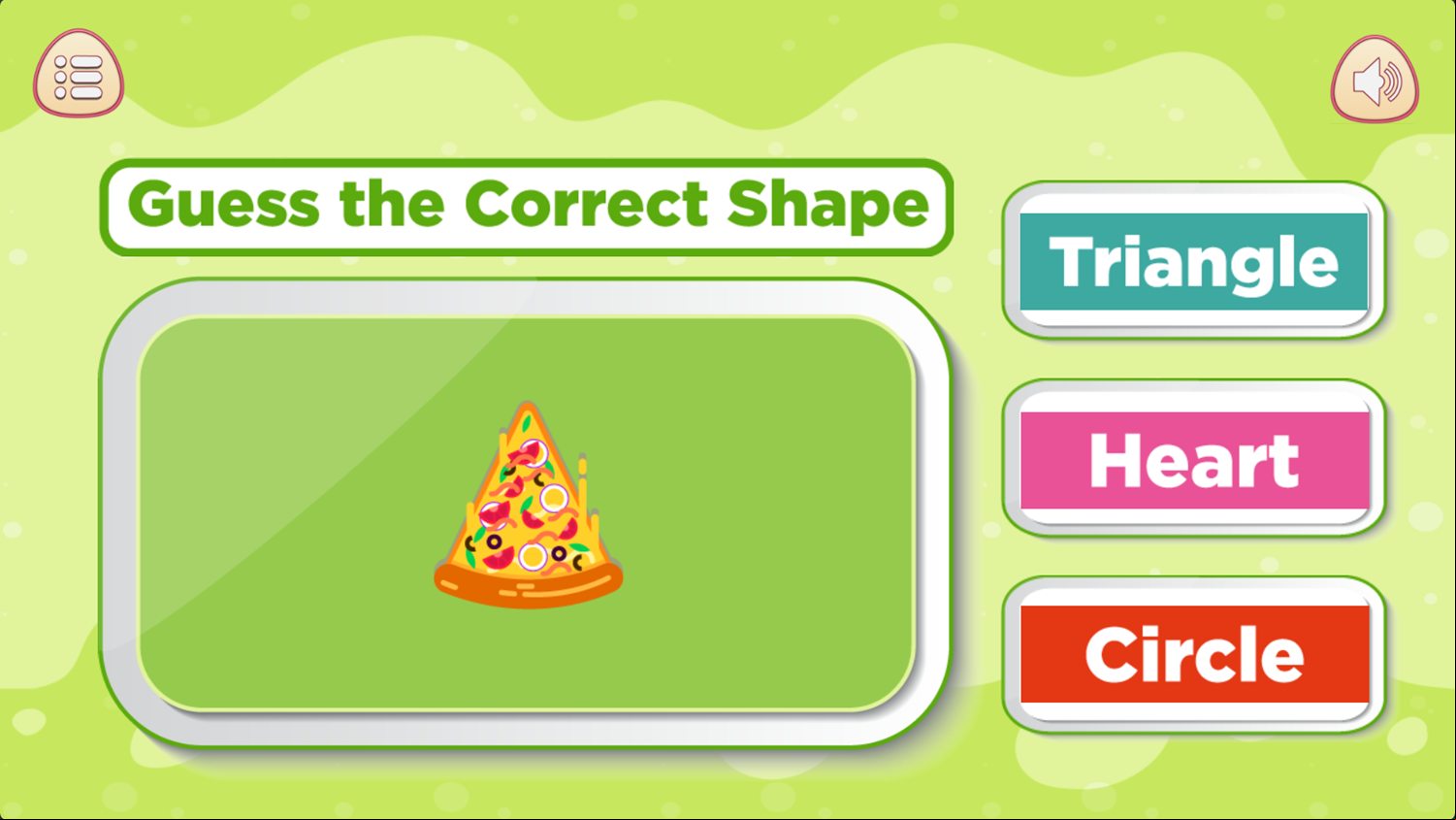 Kids Geometry Game Question Screenshot.