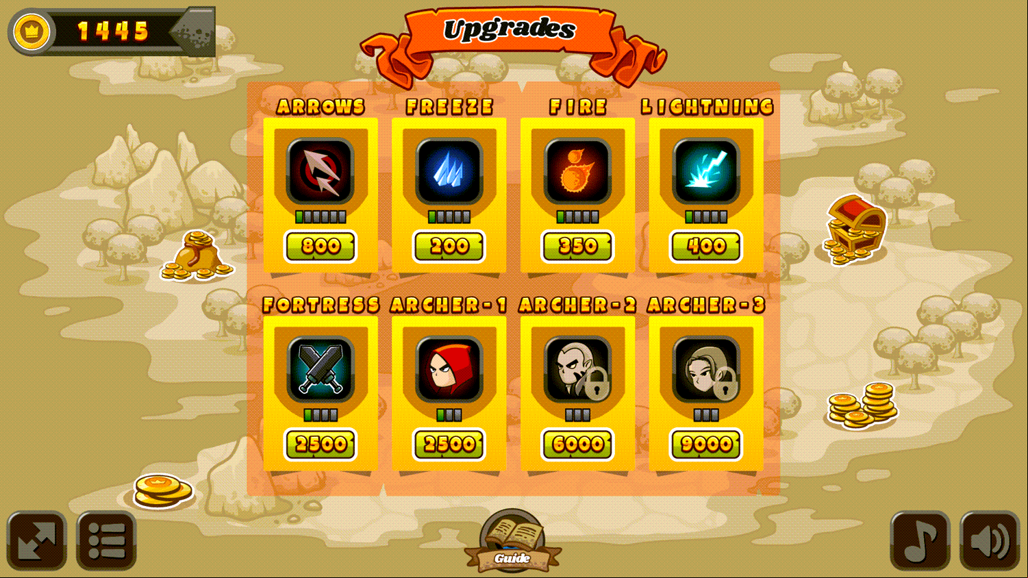 Kingdom Defense Upgrades Screenshot.