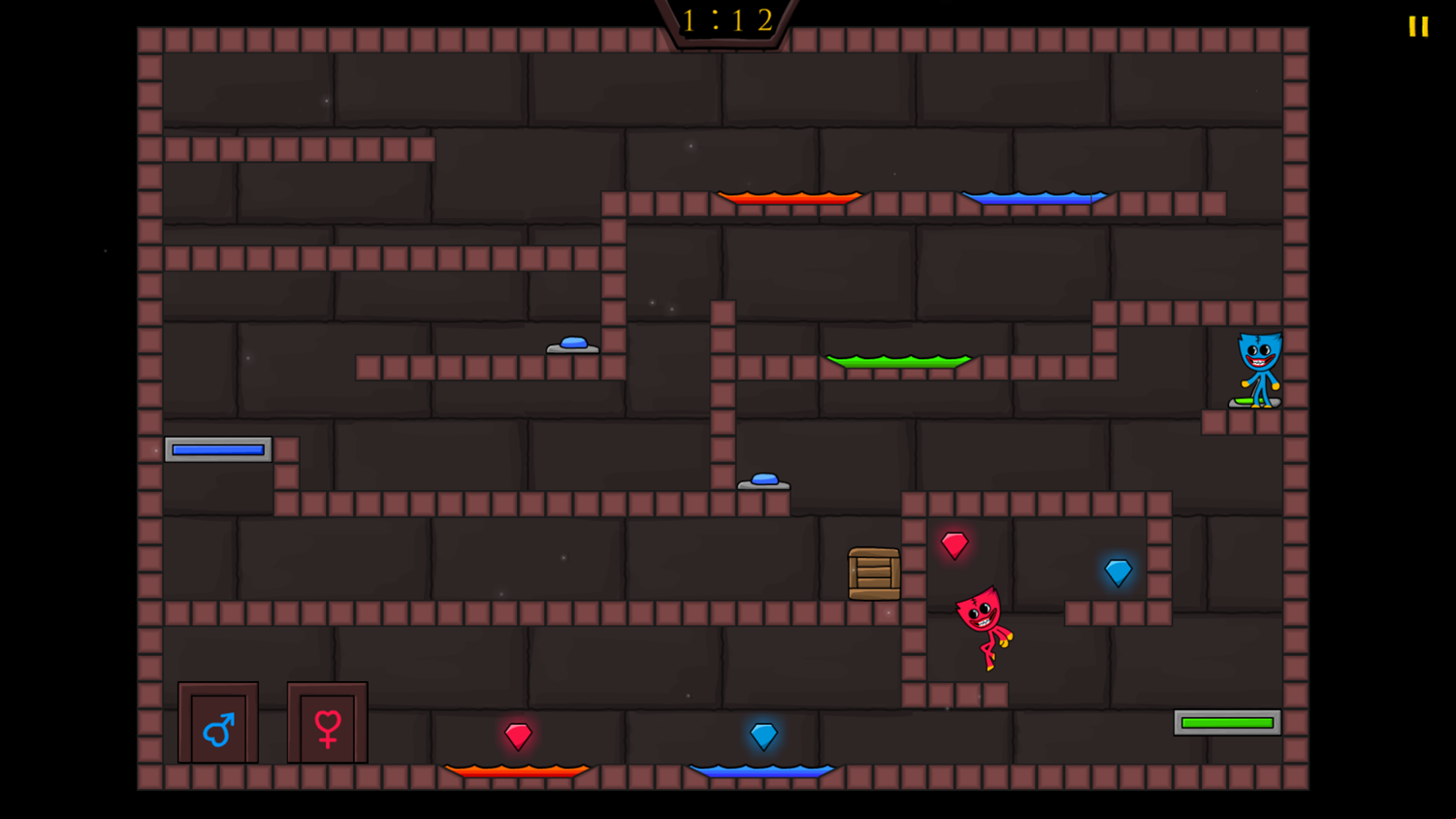 Kissy Missy and Huggy Wuggy Game Level Play Screenshot.