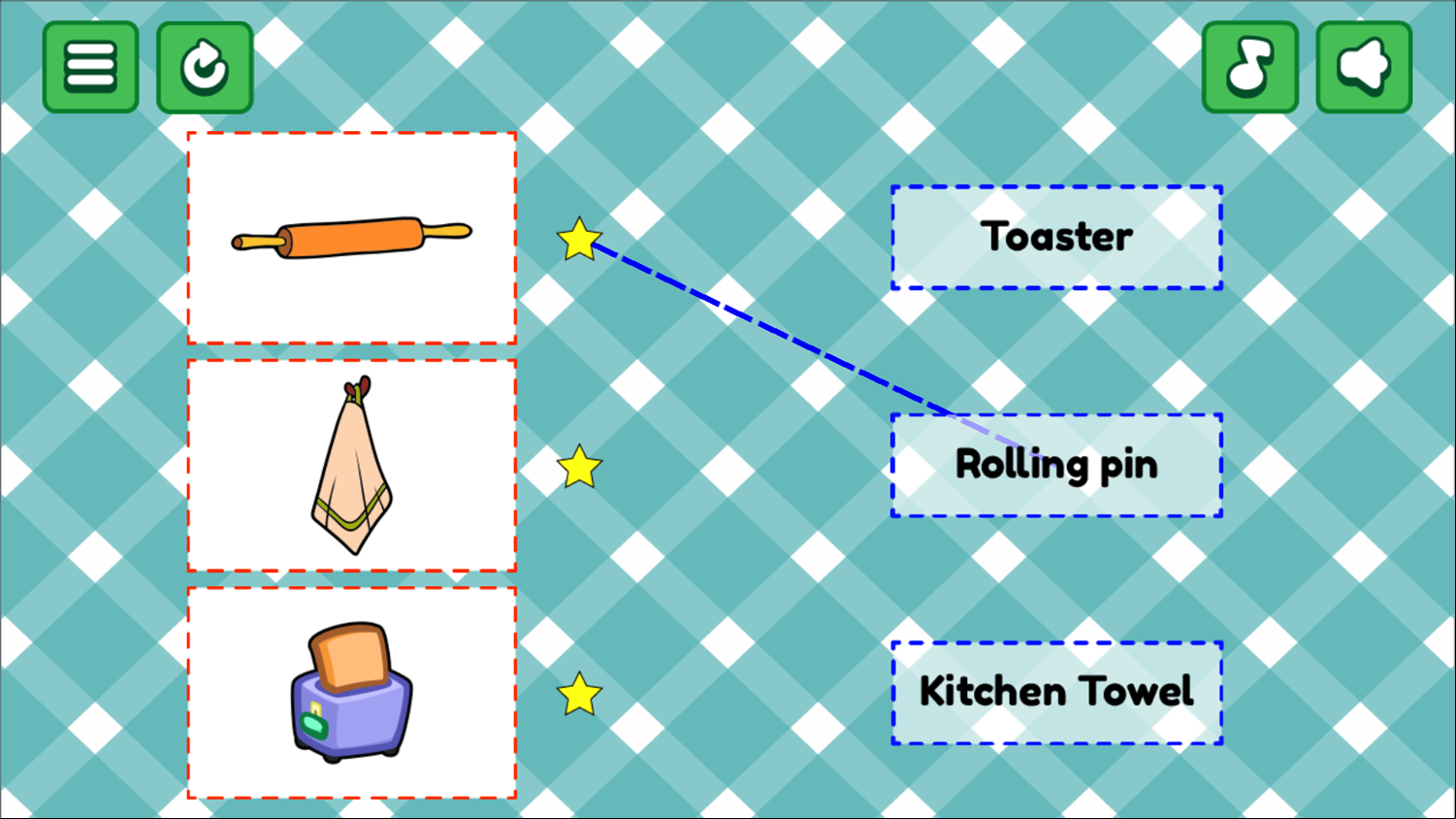 Kitchen Word Game Level Play Screenshot.