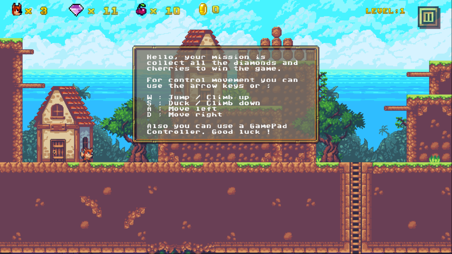 Kitsune Zenko Adventure Controls Screenshot.