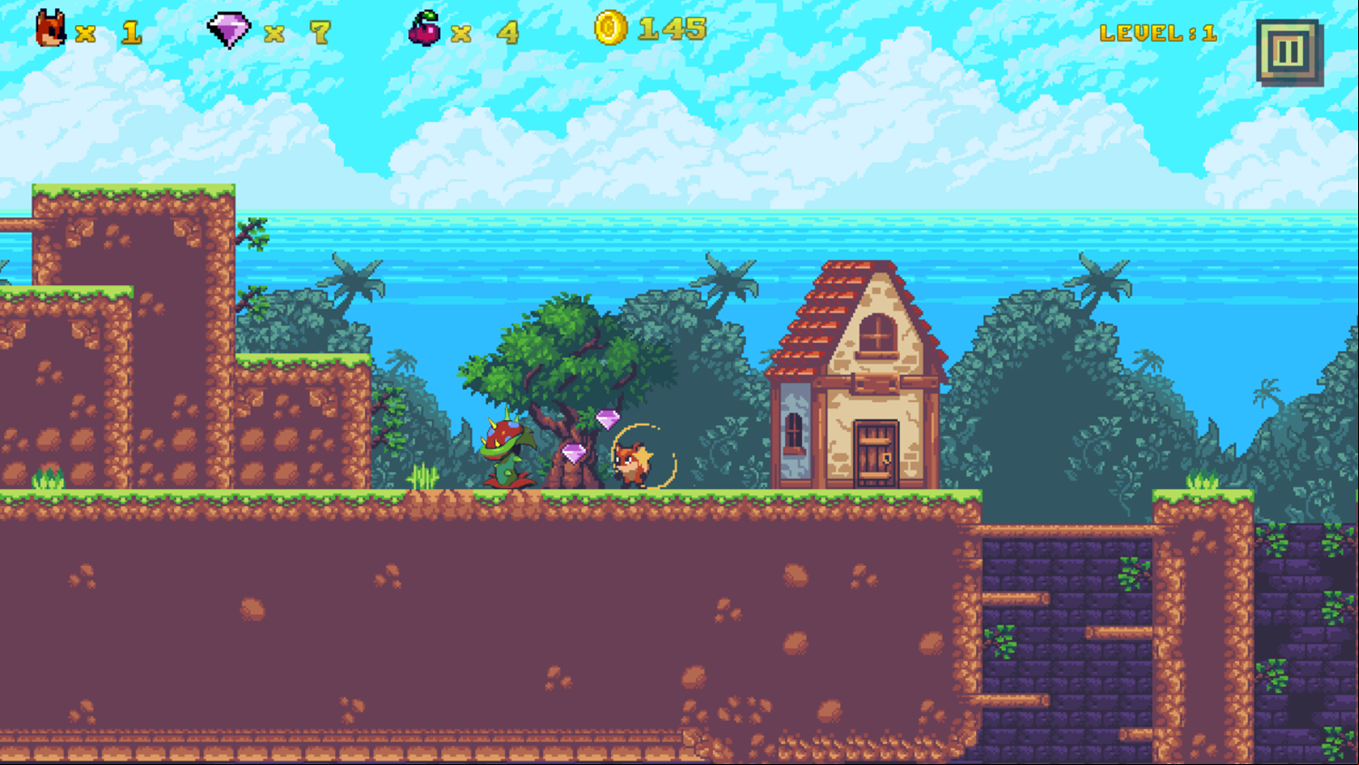 Kitsune Zenko Adventure Roam Level Screenshot.