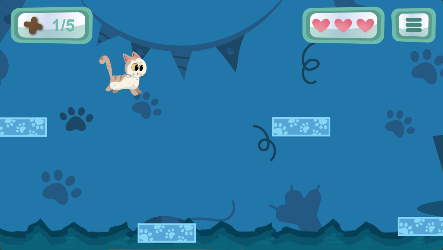 Kitty's World Game Level Challenge Screenshot.