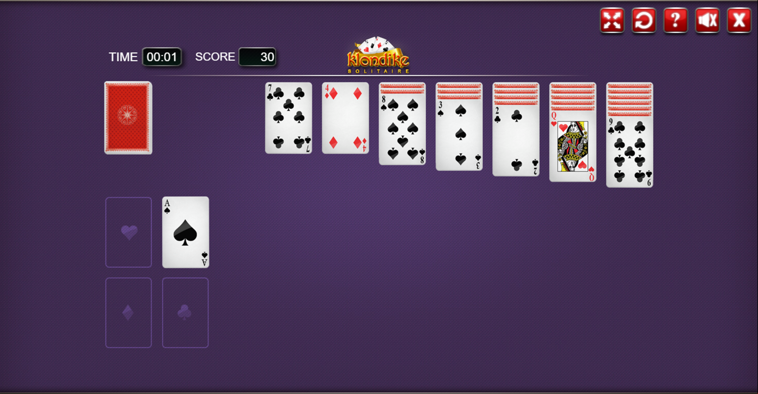 Klondike Solitaire Game Screenshot.