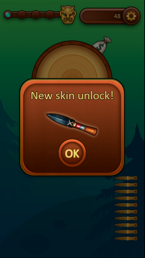 Knife Dart Game Knife Unlocked Screenshot.