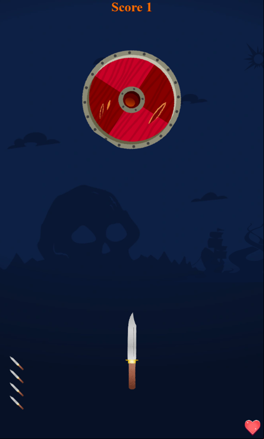 Knife Hitter Game Level Start Screenshot.